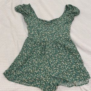 Green flowery romper